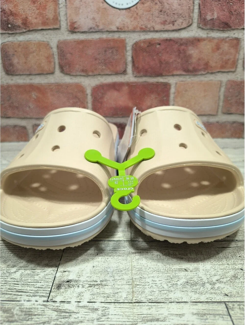 Crocs Bayaband Slide Sandals Men's Size 11 Beige 205392-1LI NWT